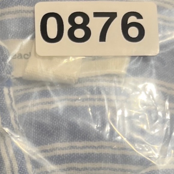 beachlunchlounge Collection Shirt Blue White Stripe Linen Blend  Top Women's S - Picture 8 of 8